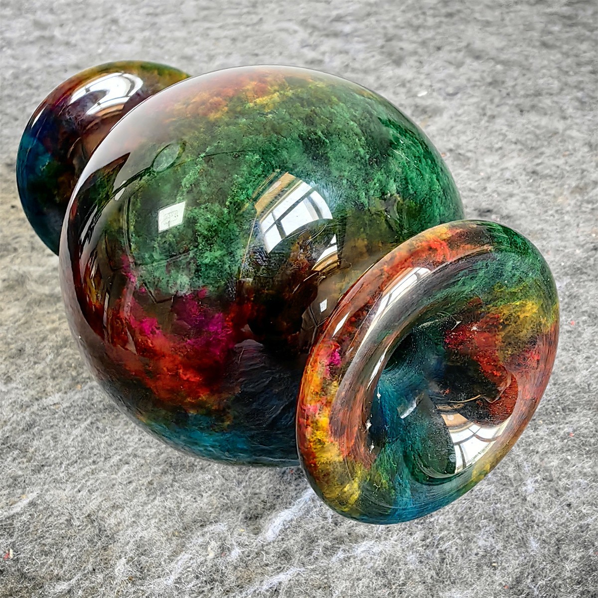 1.77LB Natural “Seven Colors Jade” vase specimen -Taiwan China L218