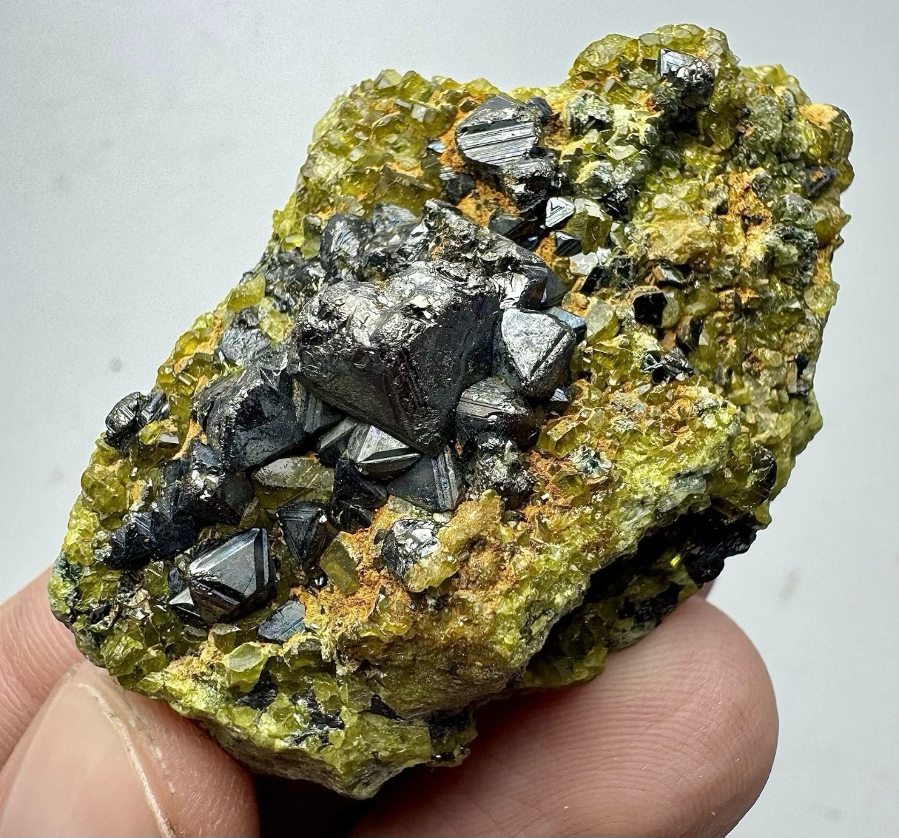 50 Gram Ultra Rare Magnetite W/Vesuvianite Crystals On Matrix From Afghanistan