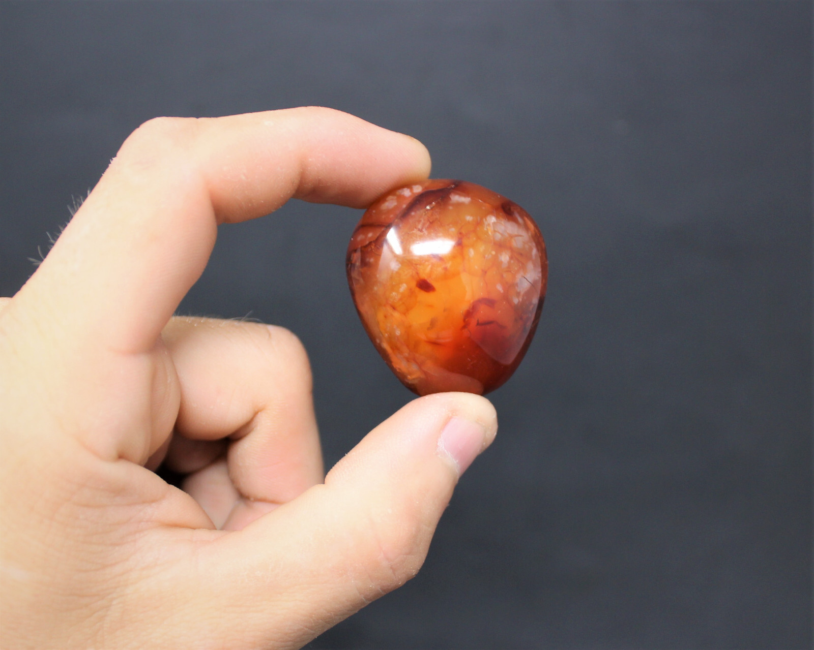 Carnelian Palm Stone: ‘AA’ Grade Hand Polished Pebbles (Wholesale Bulk Lot)