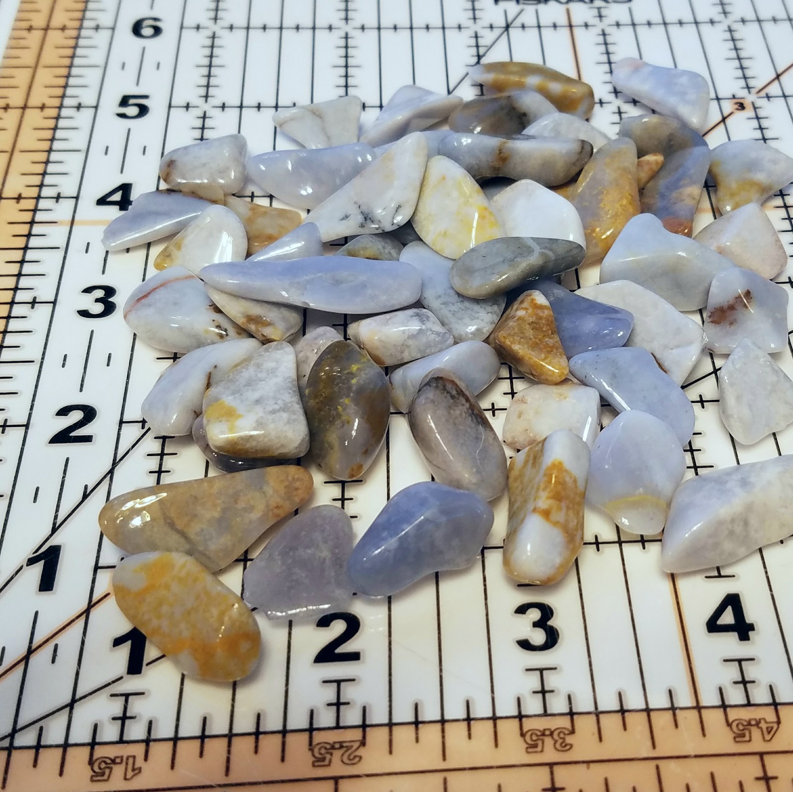 25g Tumbled Blue Chalcedony Gemstone Crystals 10-20 Stones Rocks Gems Healing
