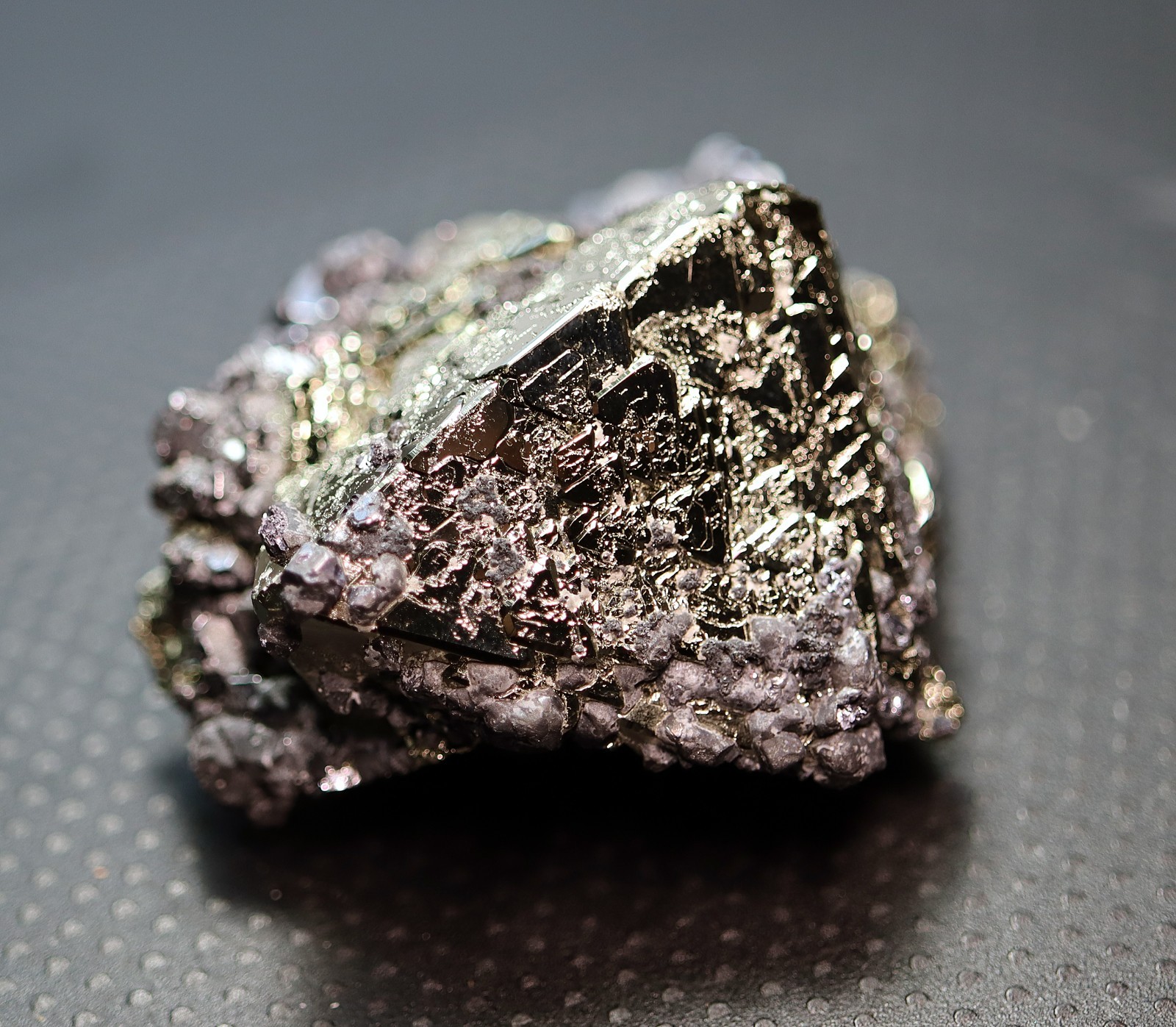 A perfect octahedron of pyrite with galena. No damage Huanzala mine Ancash, Peru
