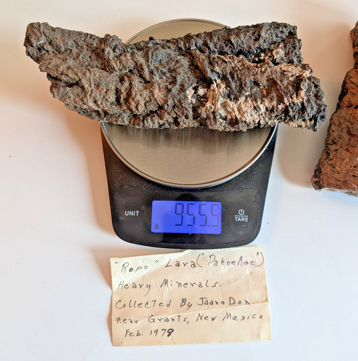Vintage 1978 New Mexico Pahoehoe Rope Lava Rock Specimen Lot El Malpais Grants