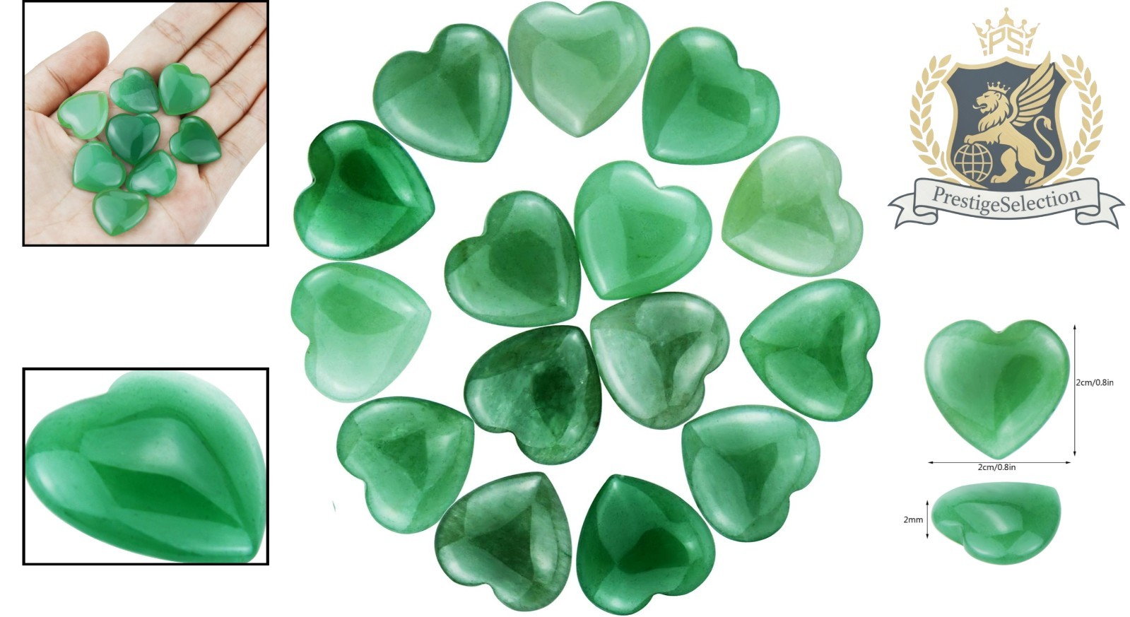 Cherished 0.8 Inch Aventurine Heart Stones – Chakra Balancing & Stress Relief