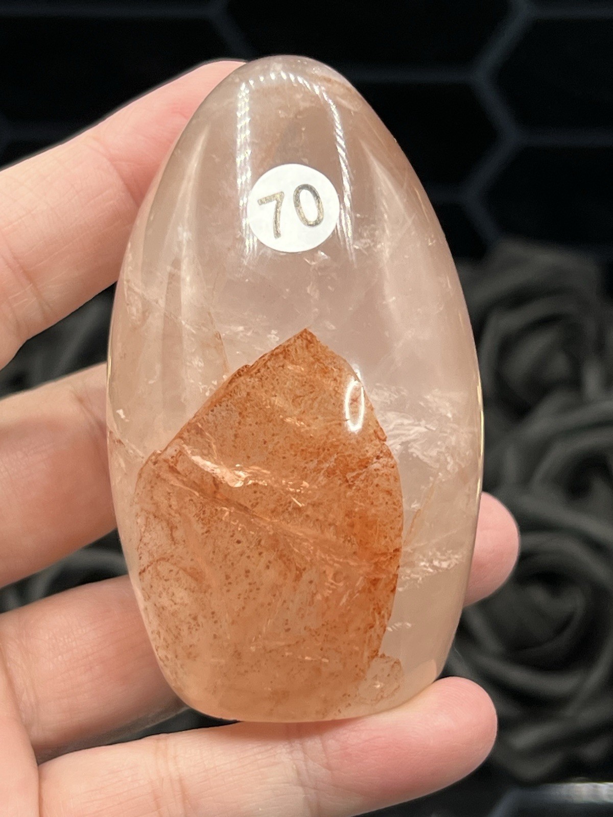 Fire Quartz Free- Forms Opaque clear w/ hematoid Free ship