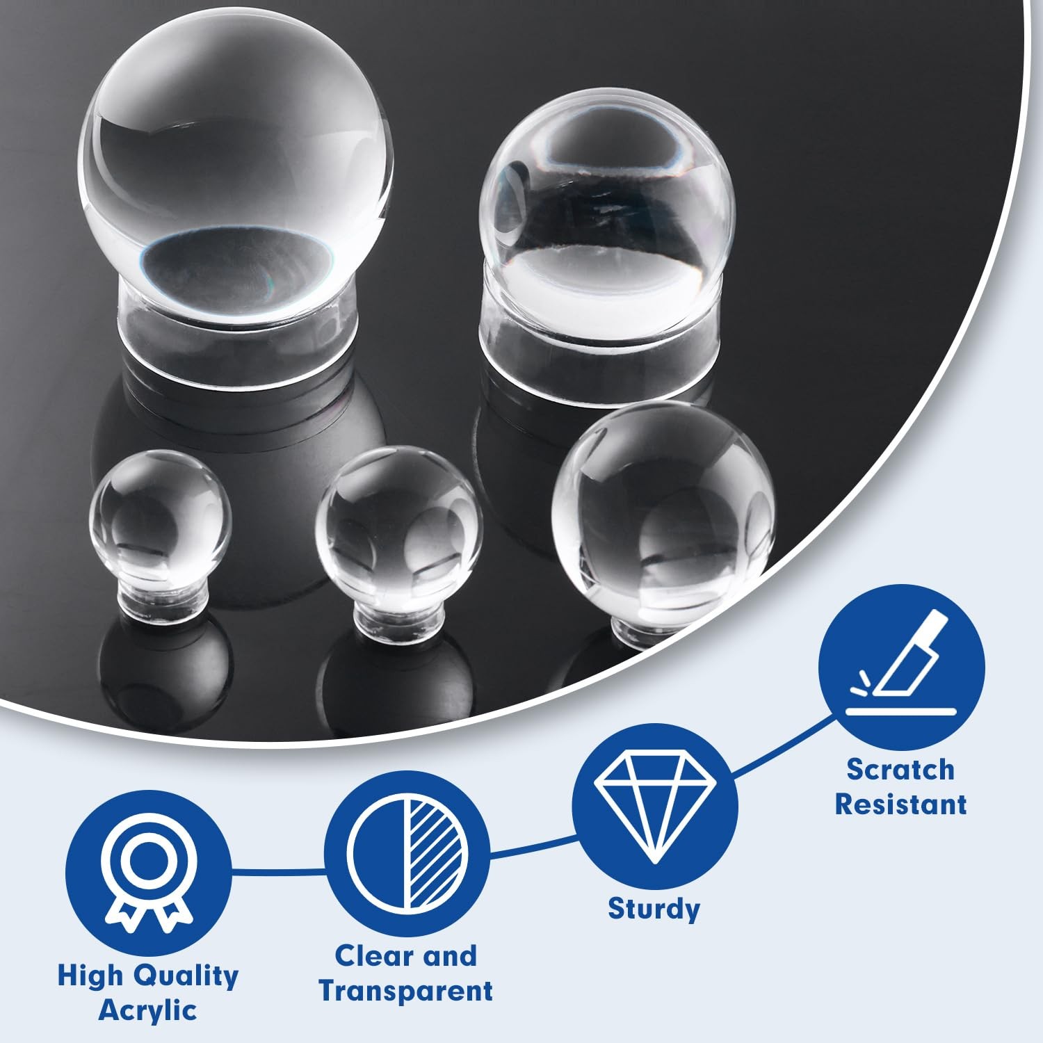 Small Clear Display Stand Ring Holder | 30 PCS (0.6 Inches) | Round Beveled P…