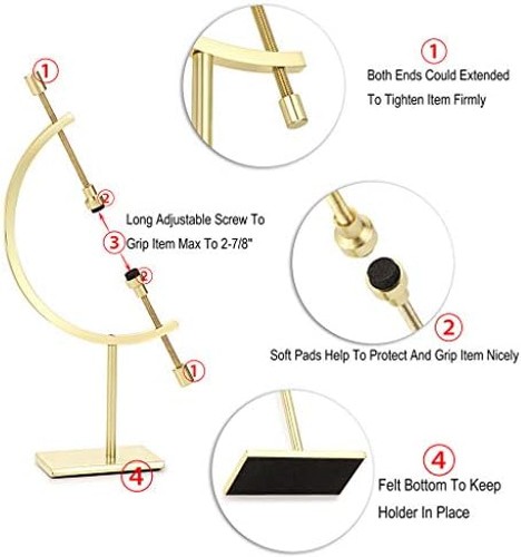 JUXYES Metal Caliper Display Stand Sphere Holder for Crystal Ball Rock | Hold…