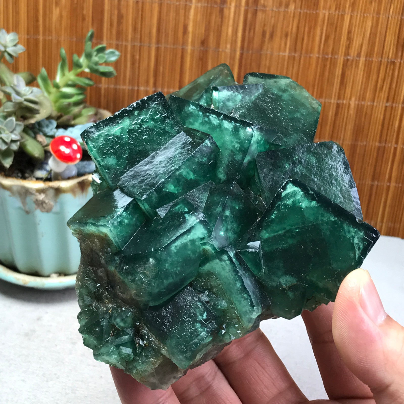 105-95-38mm Rare Natural Green Calcite fluorite Mineral Specimen 598g A6173