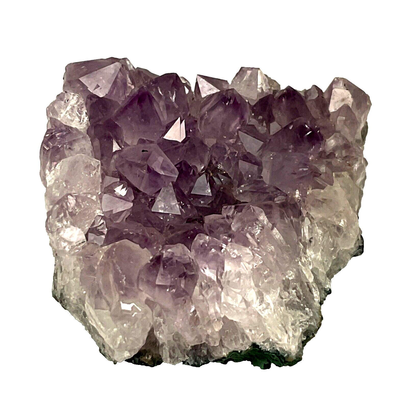Natural Quartz Amethyst Cluster Crystal Geode Healing Specimen 2″ x 1 7/8″ x 3/4