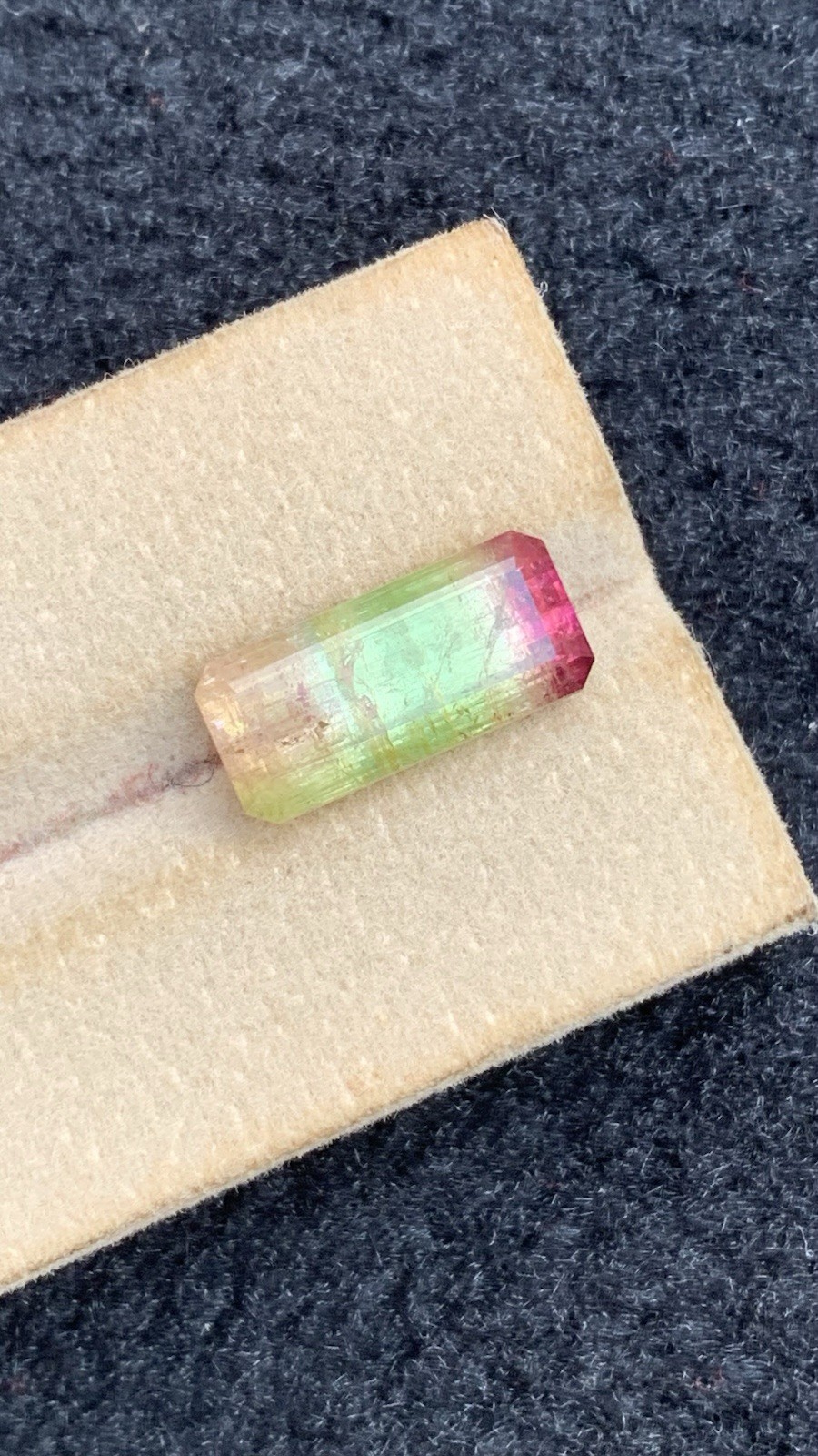 6.30ct natural pink green & peach tri colors faceted watermelon tourmaline 16.1m