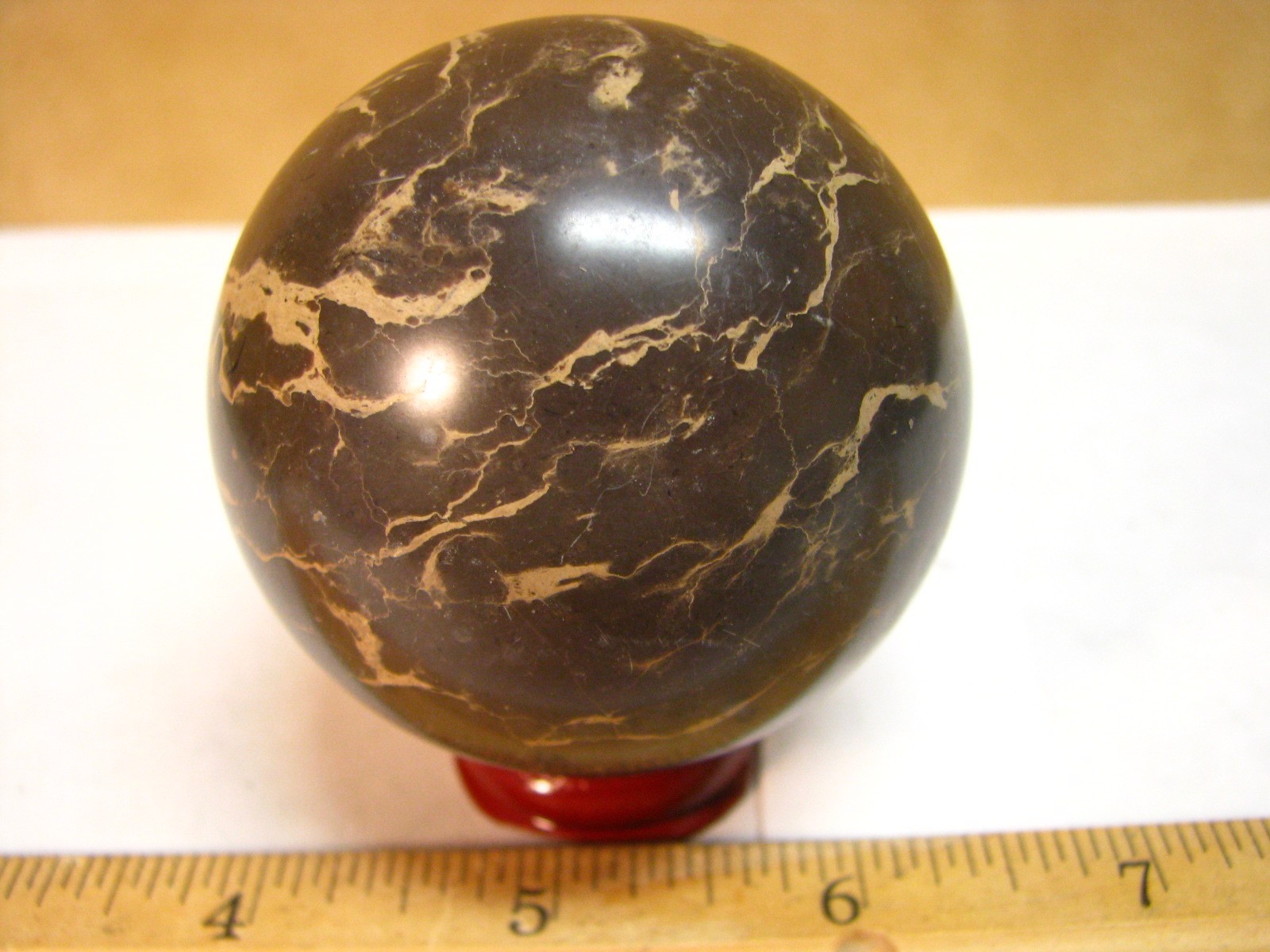 .65lb 2.3inch CAMOUFLAGE JASPER SPHERE TAN DARK BROWN/BLACK MADAGASCAR #290