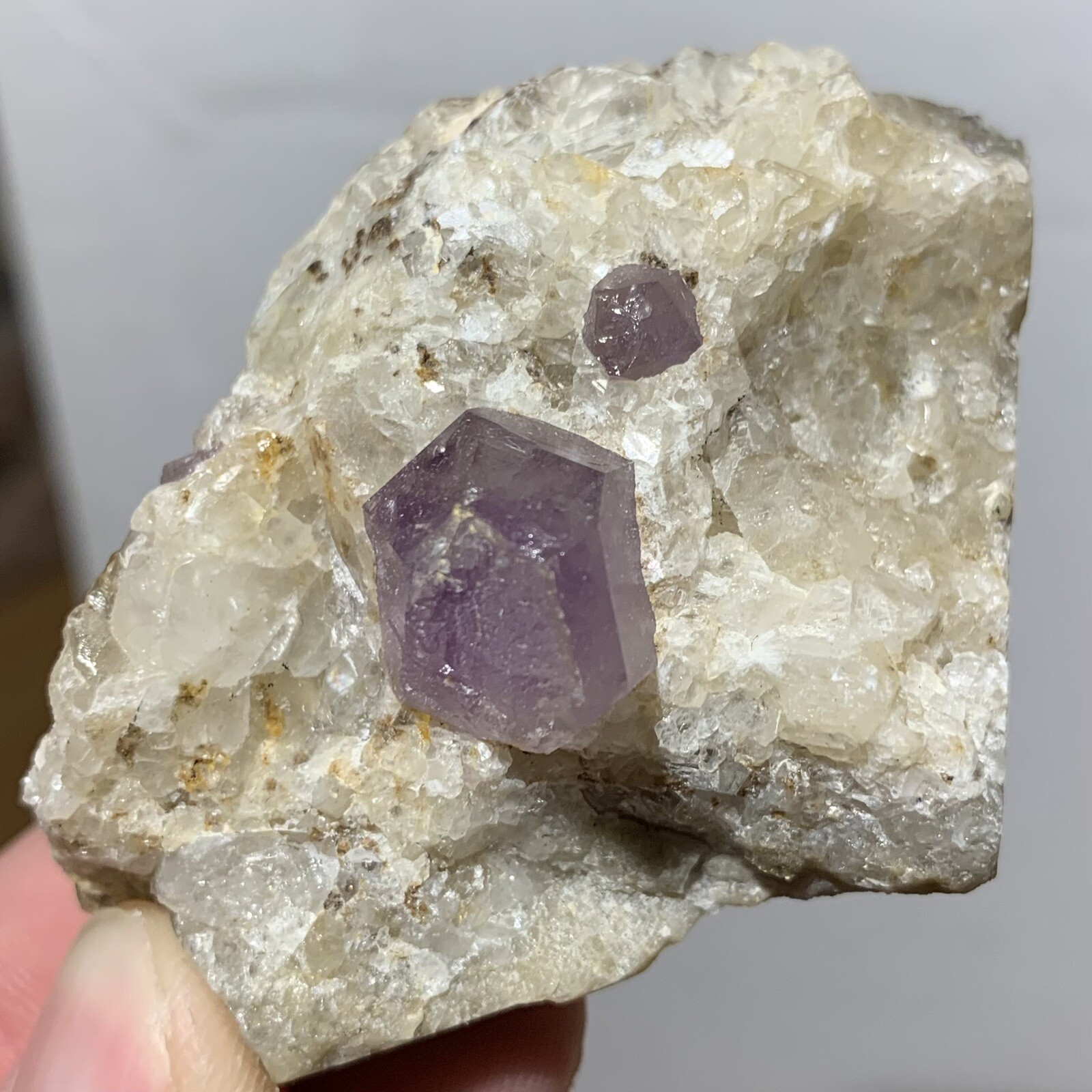 Amethyst Quartz Crystal In Calcite Muqur Ghazni AFGHANISTAN 96g