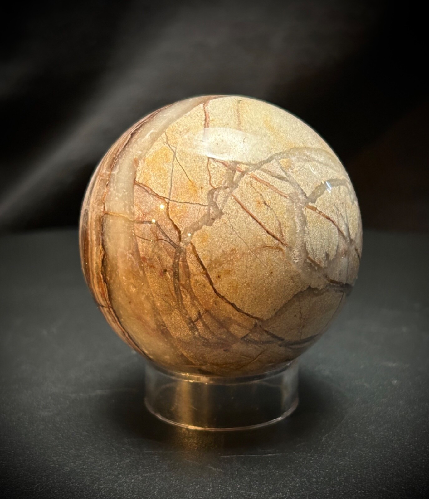 2.1″ Agate And Amethyst Sphere With Acrylic Stand 8.1oz