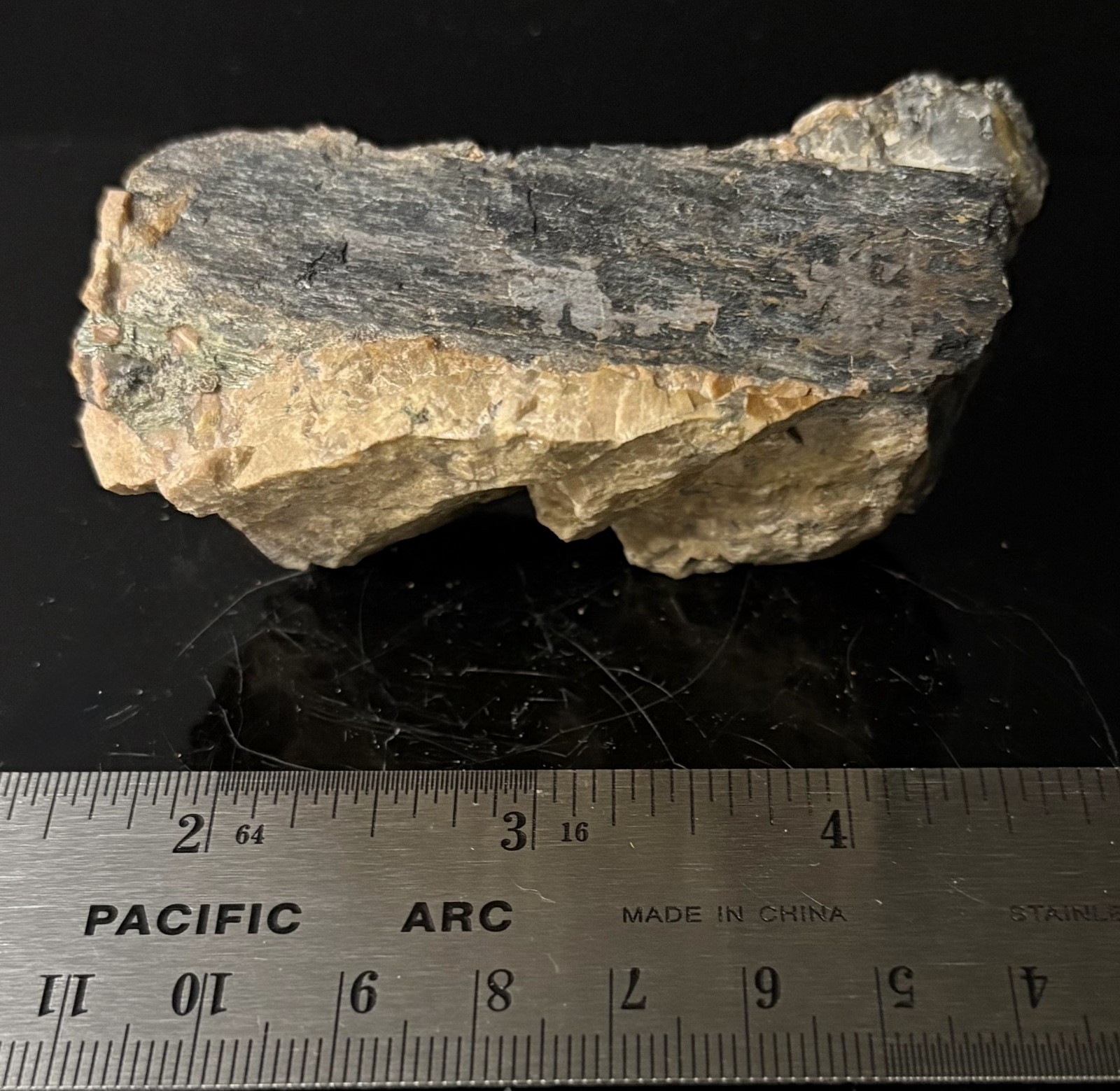 Arfvedsonite with Anorthoclase – Moonstone Quarry, Wisconsin, USA
