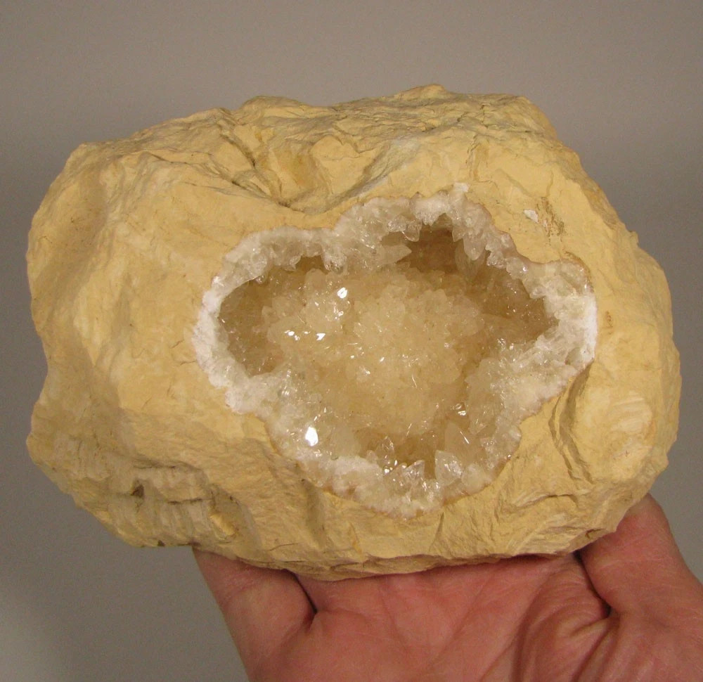 5.9″ CALCITE GEODE Crystals Cluster – Morocco – 1.5 lbs.