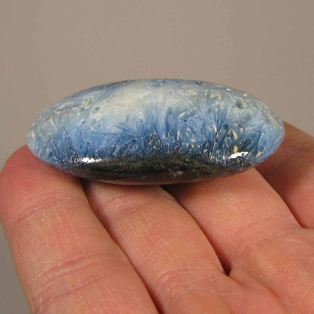 2″ Blue Ice GLACIERITE Polished Palm Stone – Indonesia