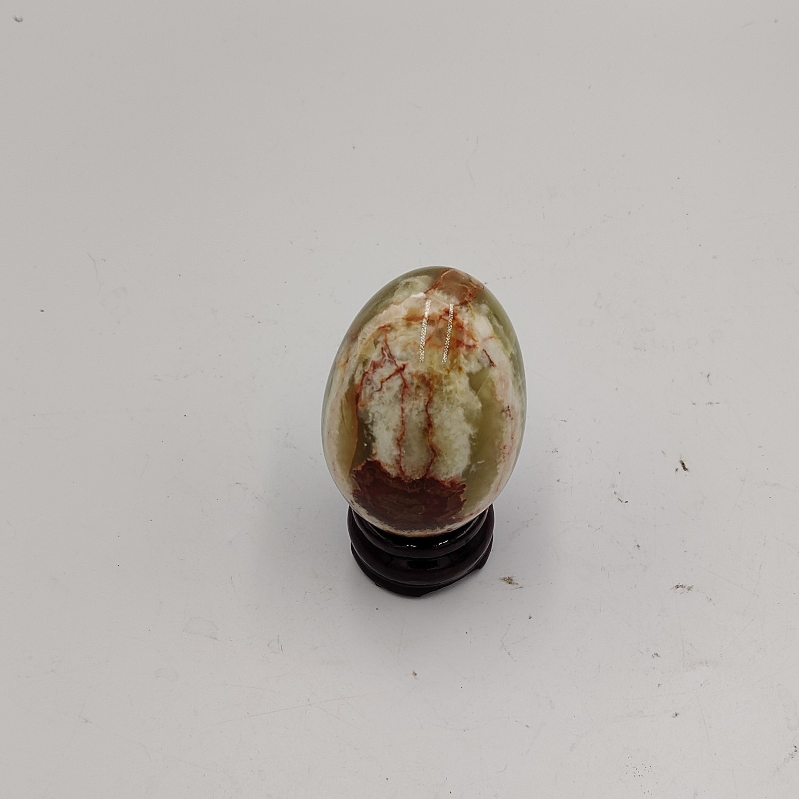 Polished Green/White/Brown Stone Egg Crystal Mineral Specimen alabaster