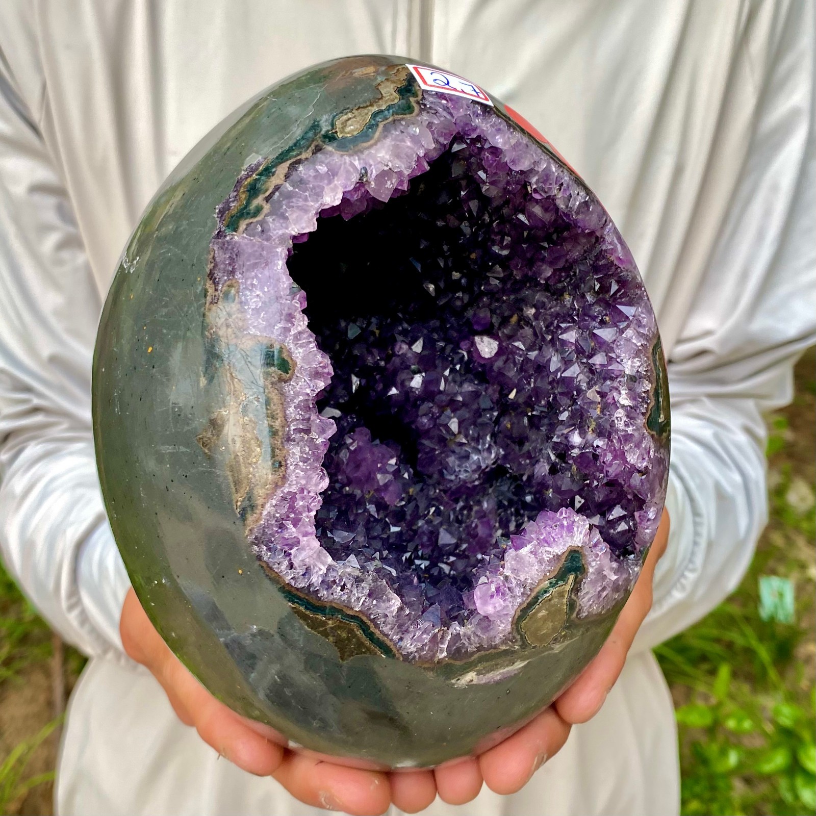 5.95LB Natural amethyst Dinosaur egg Quartz Crystal specimen healing