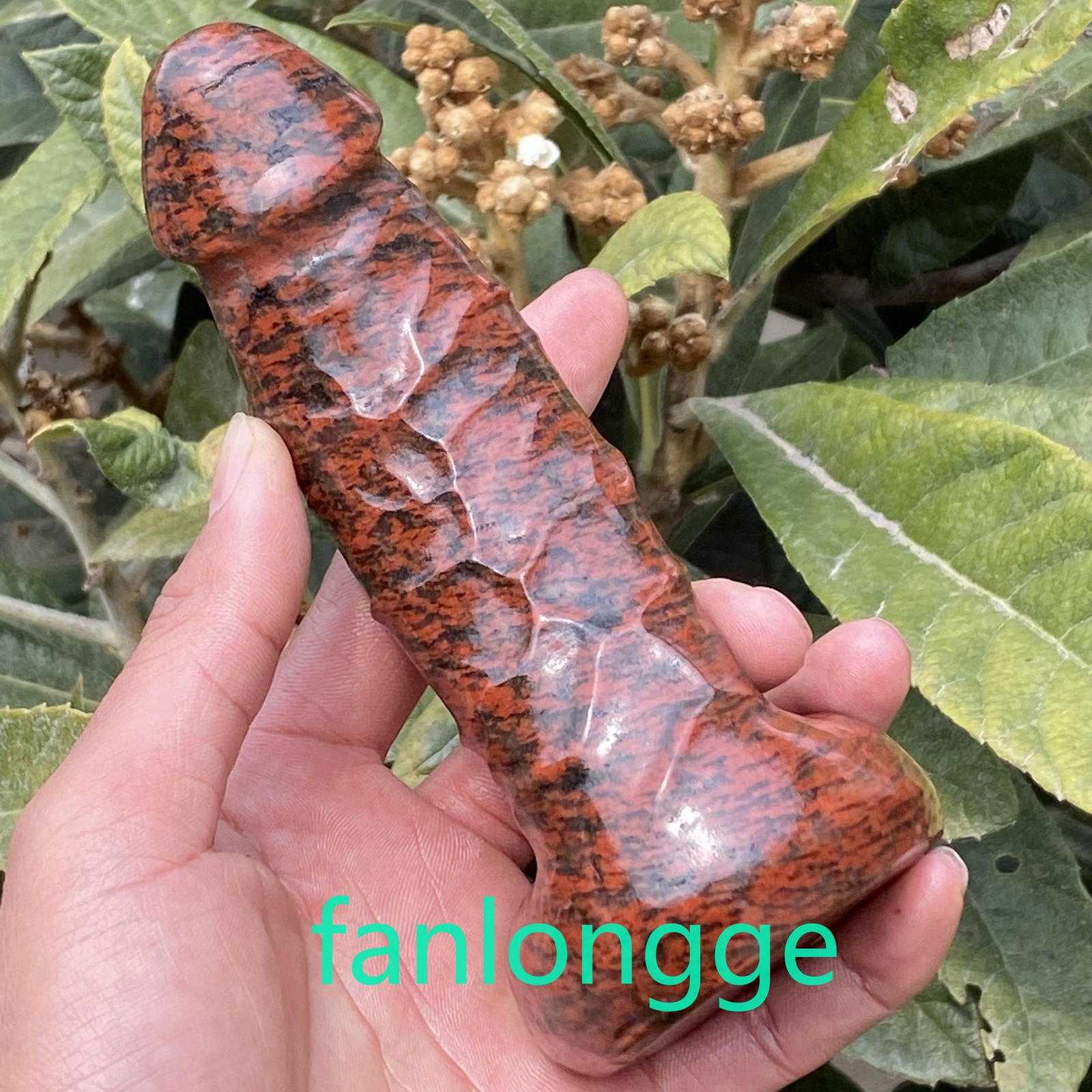 6in Wholesale Natural Sesame red male penis Quartz Crystal Carved Figurines 1pc