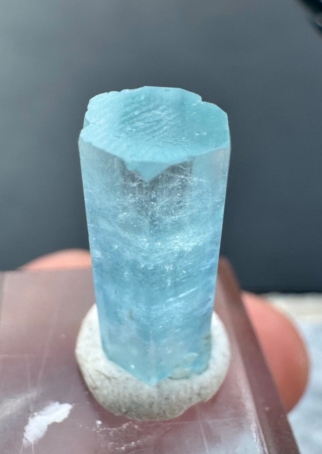 Thumbnail Blue Color Terminated Aquamarine Crystal , 12 Carats @ Minerals