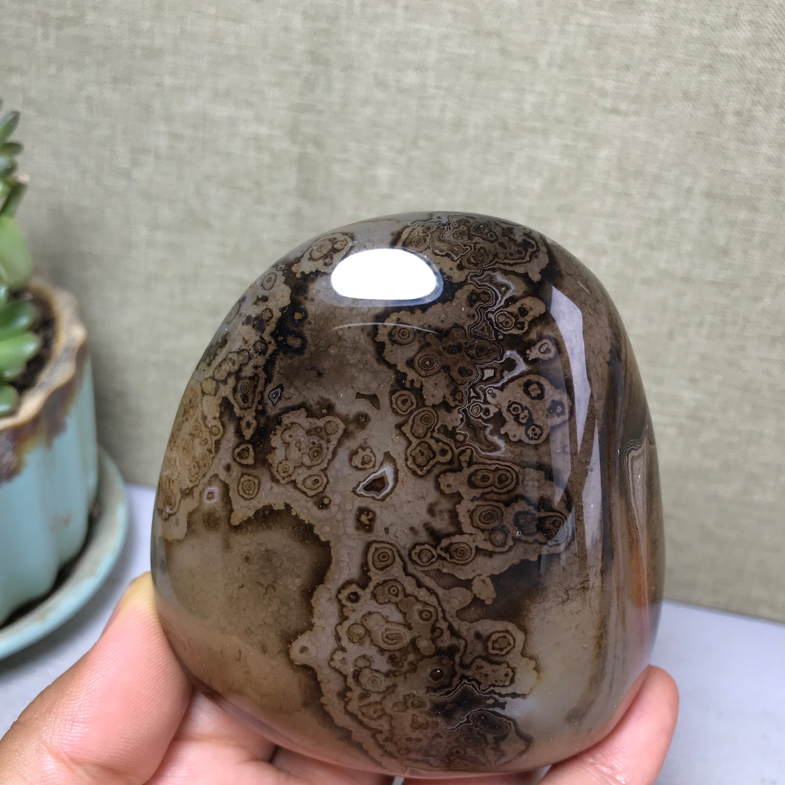 85mm Crazy Lace SILK Banded Agate Polished Crystal Specimen Tumbled 318g A5254