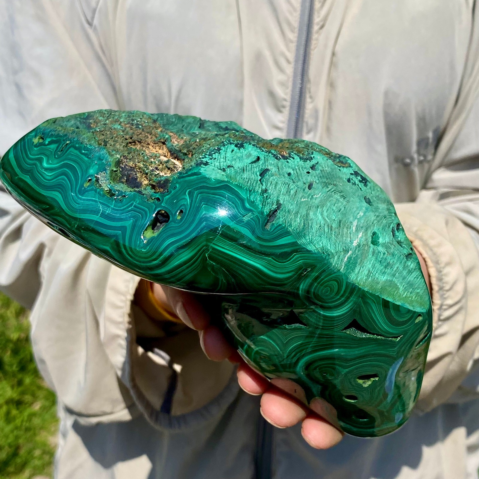 4.96LB TOP Natural Malachite crystal quartz Mineral specimen Reiki gem