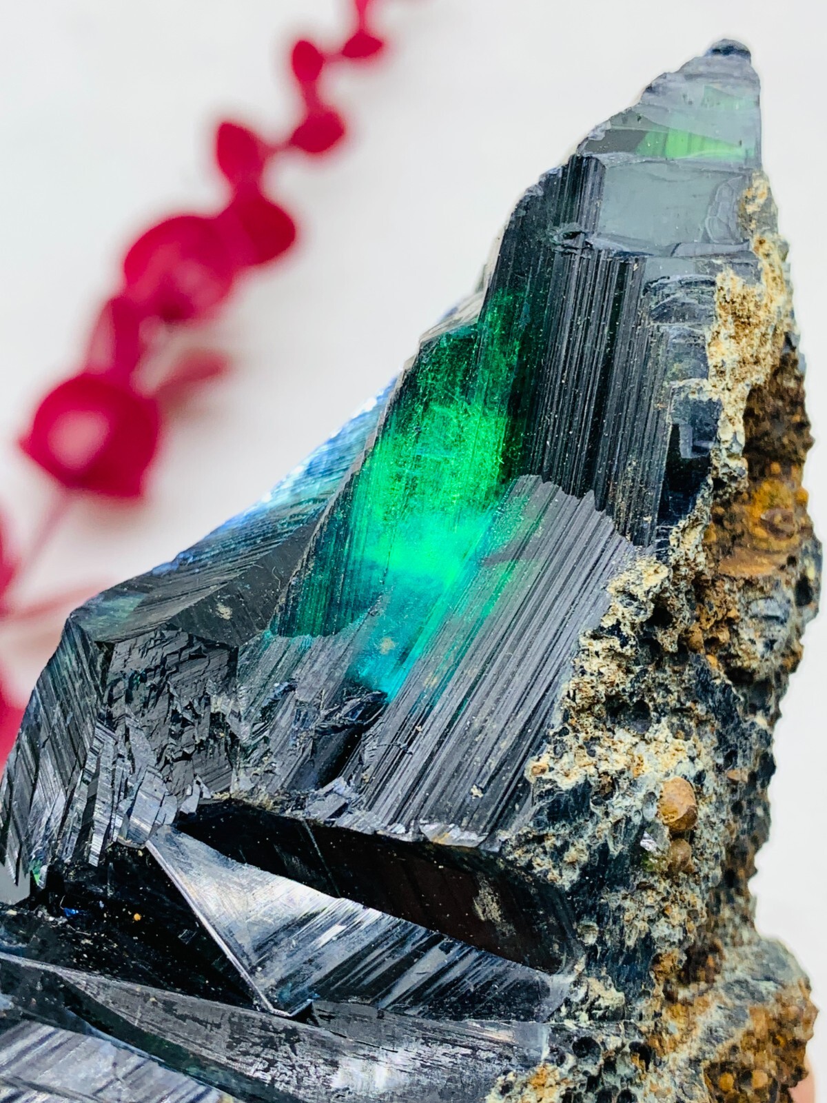 759ct85mm TOP EXCELLENT BLUE GREEN VIVIANITE CRYSTALS Specimen FROM Brazil GEM