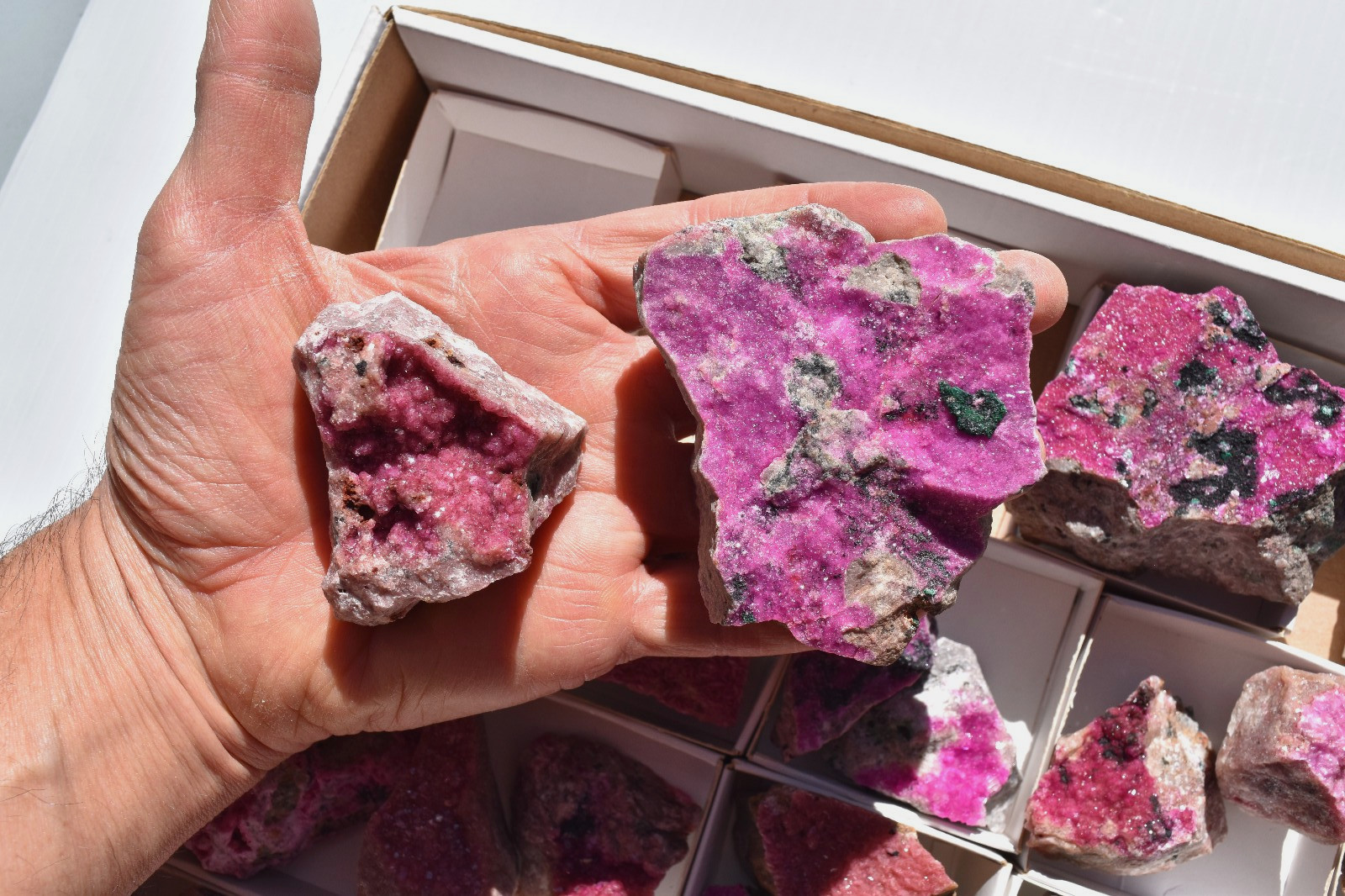 WHOLESALE Cobaltoan Calcite from Congo 3 kg 35 pieces # 5761