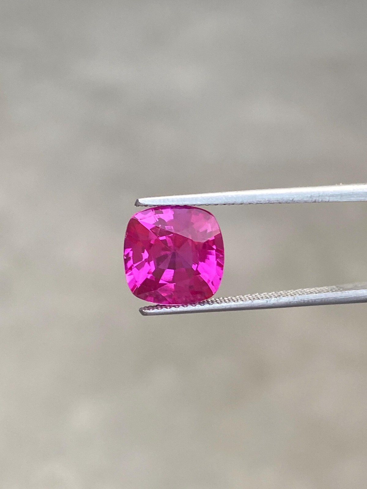 6 Ct Lab Grown Purplish Sapphire, 10x10mm Cushion Cut Loose Gemstone .