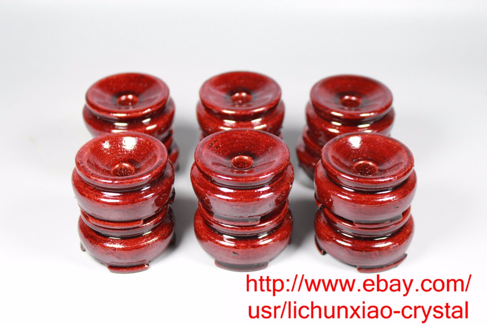 9PCS Red Rosewood Wooden Base Stand holding Crystal Egg Sphere Ball