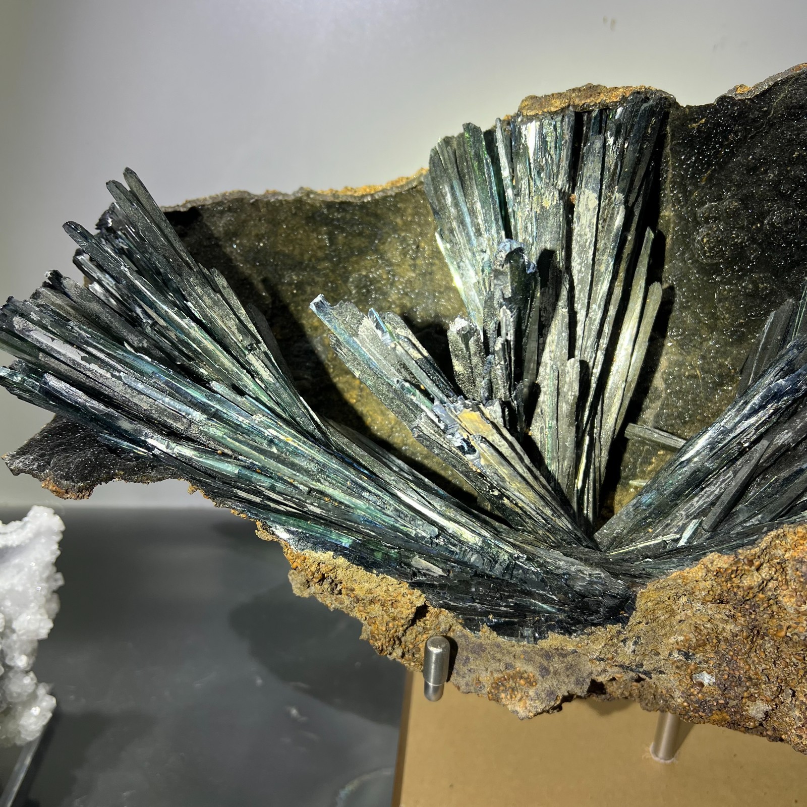 12.78lb Natural Vivianite Rough Quartz Crystal Blue Iron Ore Cluster Specimen
