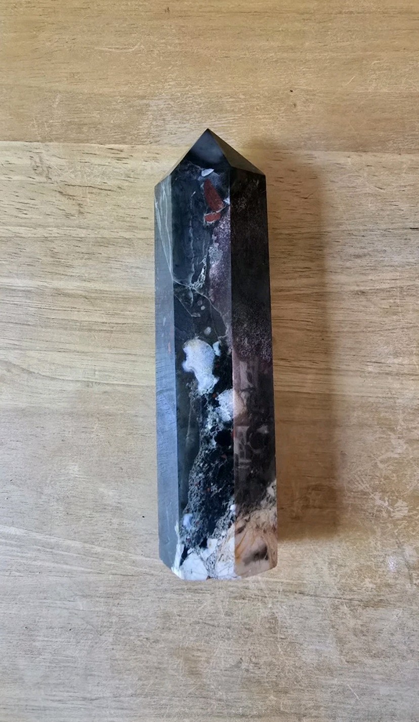African Bloodstone Crystal/Stone Point Tower Obelisk 1 Lbs 5.2 Oz