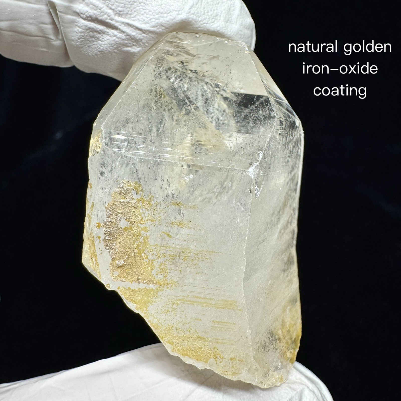 “Golden Archive Tablet” Ganesh Himalayan Flat Top Curved Lemurian Quartz Crystal