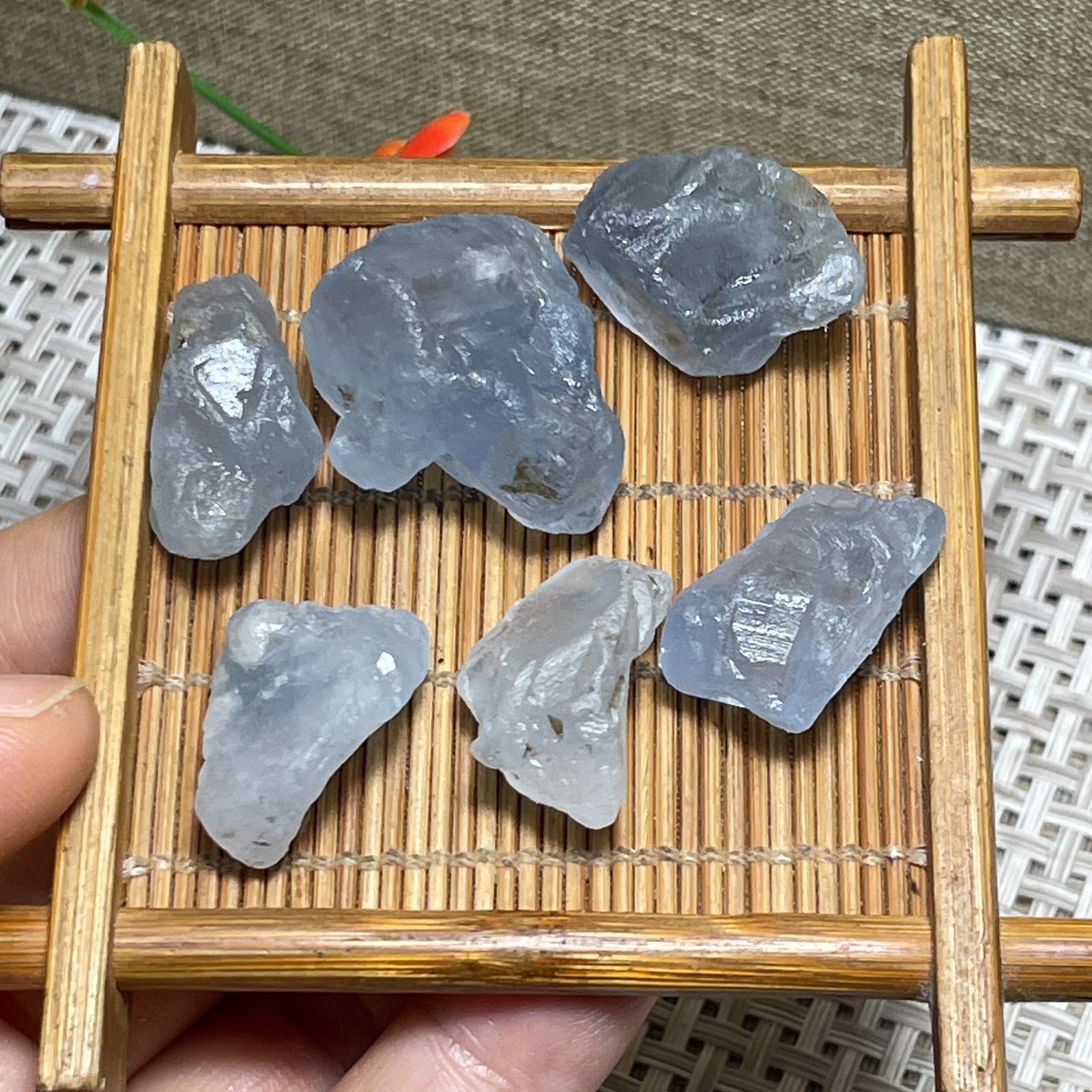 6pcs Celestite Sky Blue Crystals Natural Gemstones Mineral Specimens 56g c180