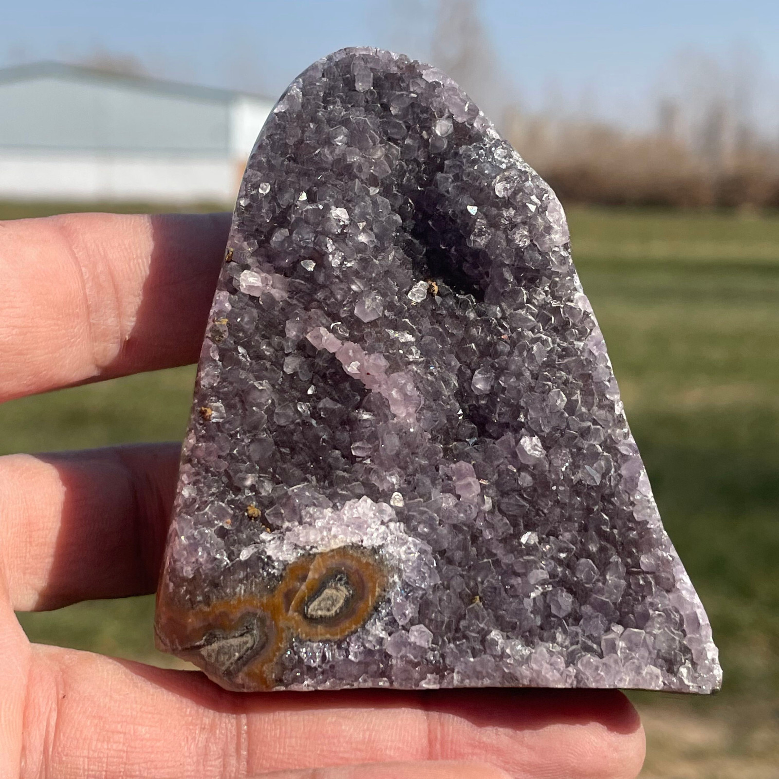 1pc Natural Amethyst Reiki Gemstone druse Crystal Quartz Healing Decorate