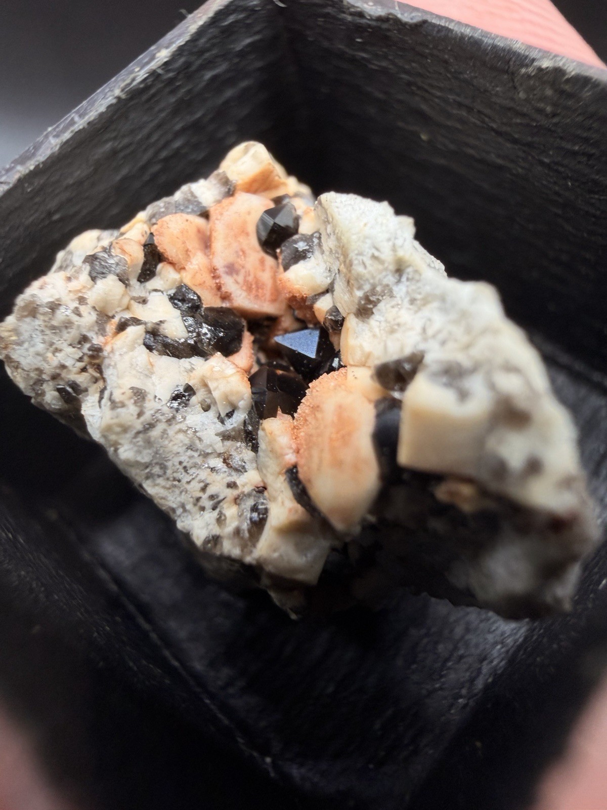 Vintage Labeled Old Stock Dark Smoky Quartz on Feldspar (Thumbnail) – Maine, USA