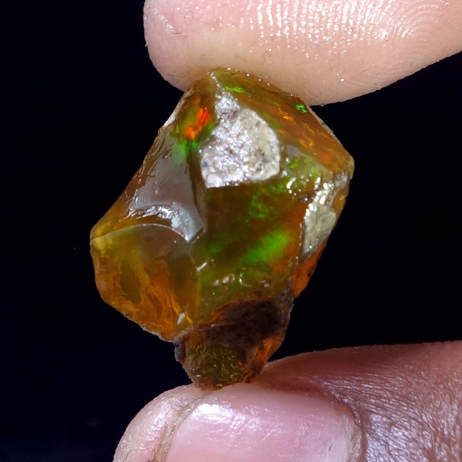 Natural Ethiopian Loose Rough Raw Opal Gemstone Multi Fire Oil Rough 16.00 Carat