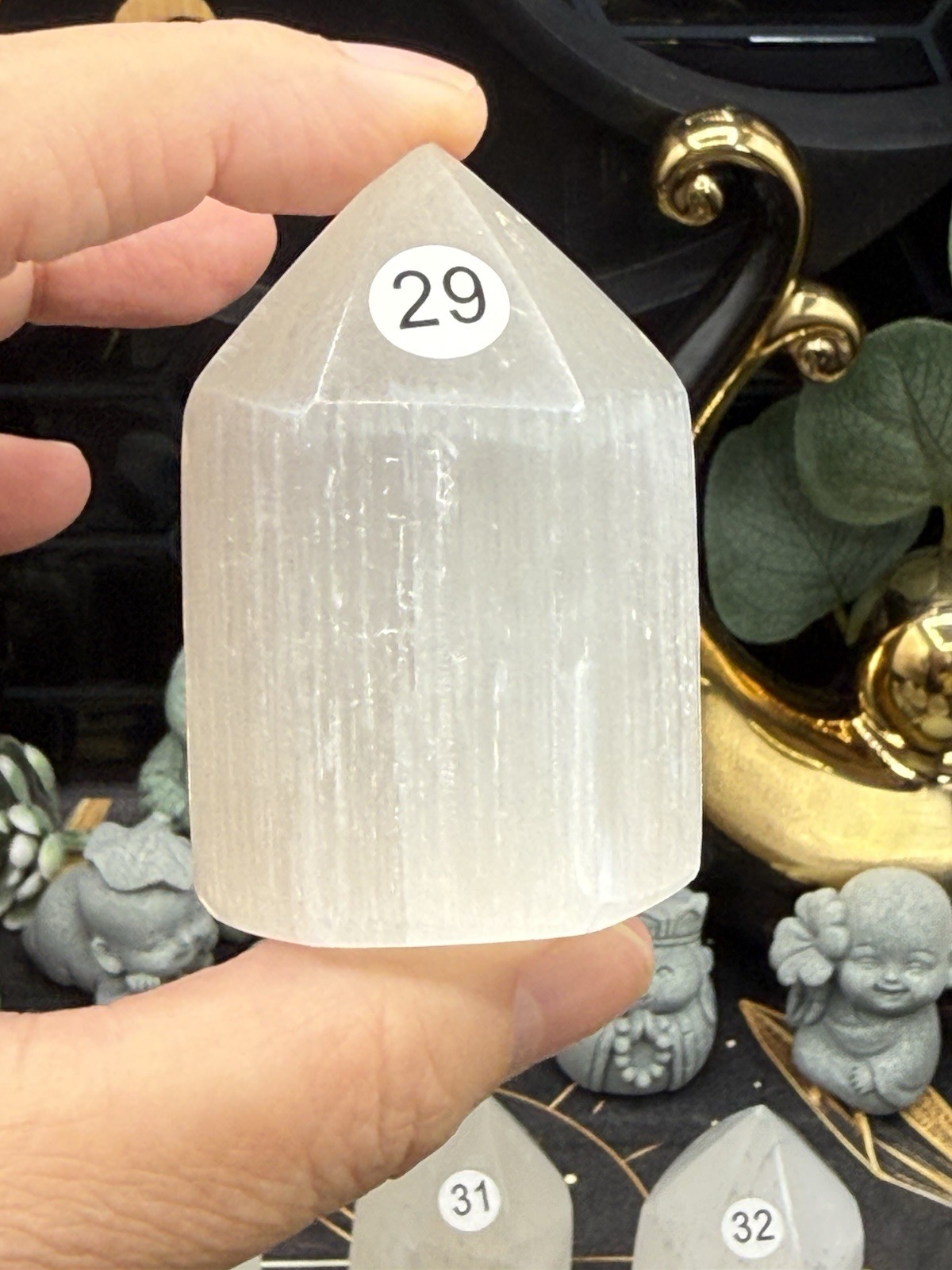 Natural Satin Spar (selenite) Polished chunky points Free shipping