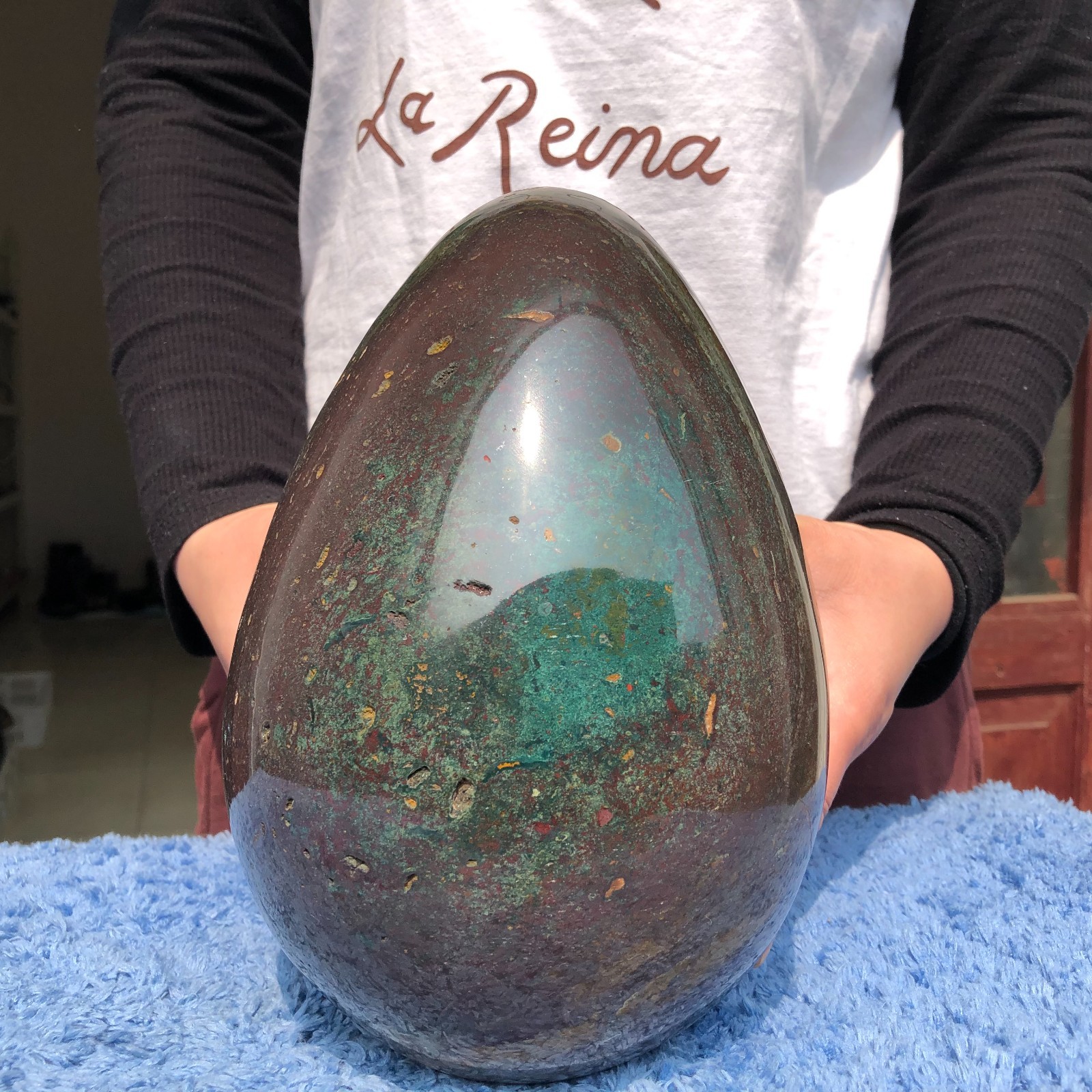 14.8LB Natural Ocean stone Quartz Crystal egg Mineral specimen Healing