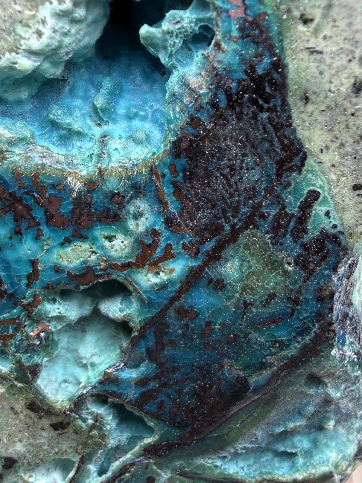6” Polished Native Copper in Chrysocolla — Display Specimen (Indonesia)