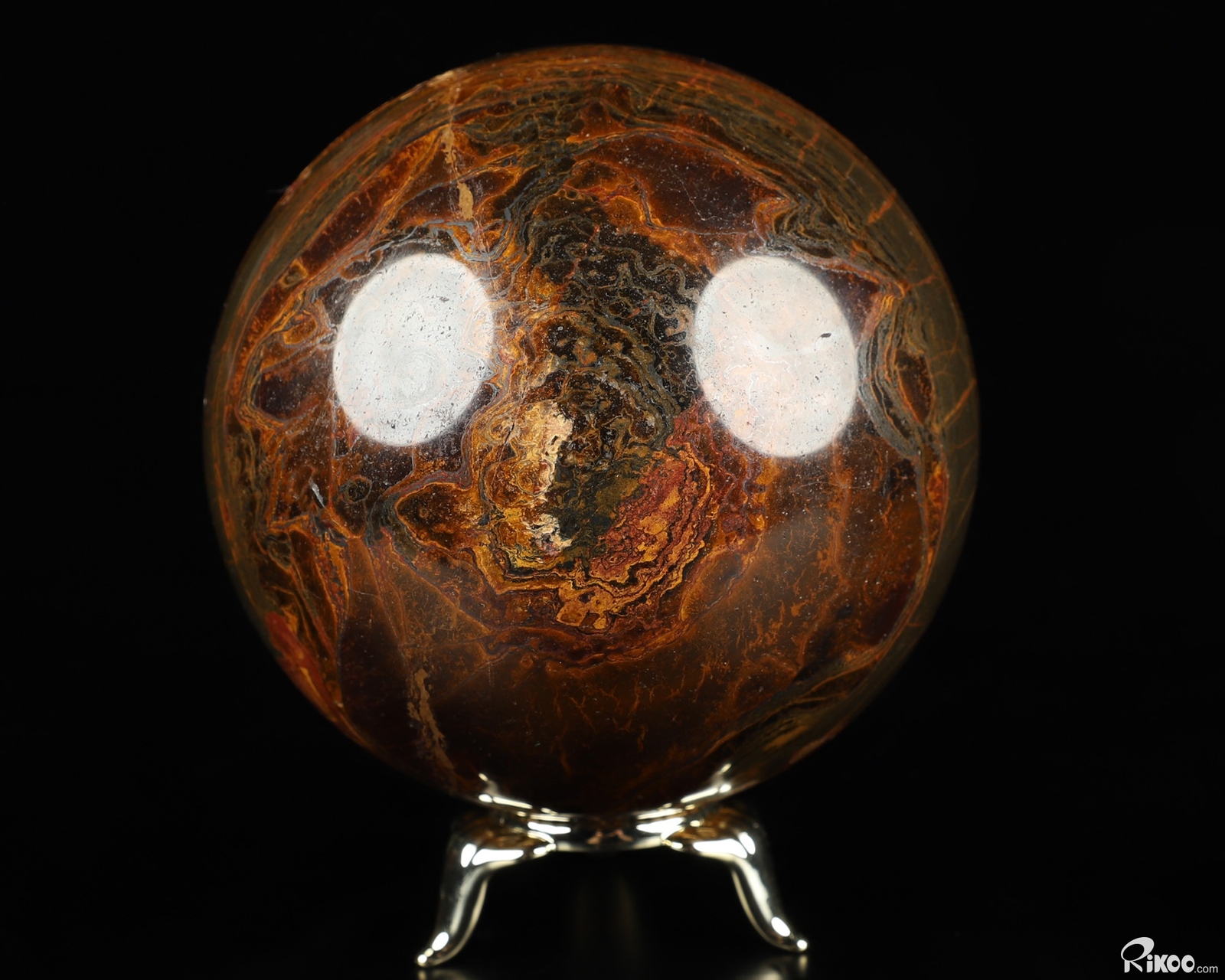 4.1″ Tiger Iron Eye Hand Carved Crystal Ball/Sphere, Crystal Healing