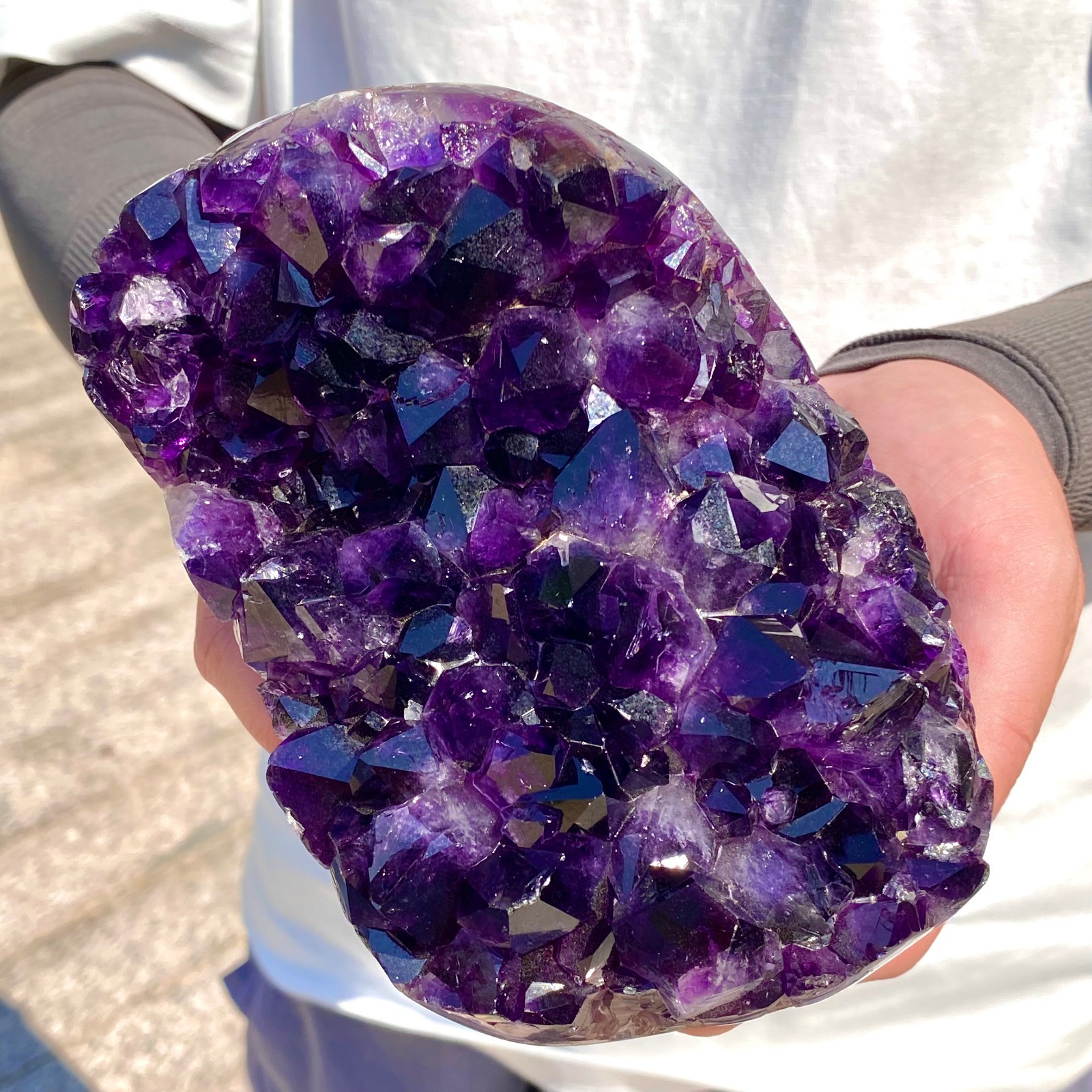 3.74LB Large Natural Amethyst geode quartz cluster crystal specimen Healing.