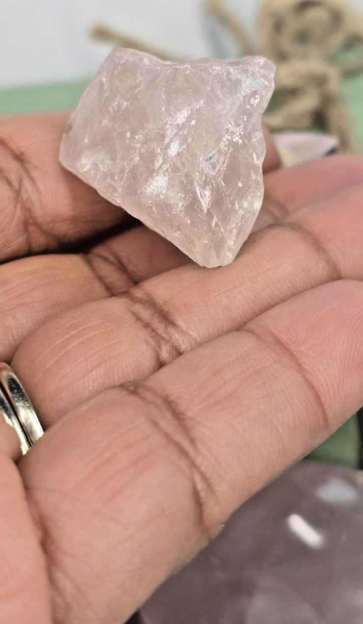 Rose Quartz Crystal Set Self Care Gift Calm Anxiety Relief Stones Bundle