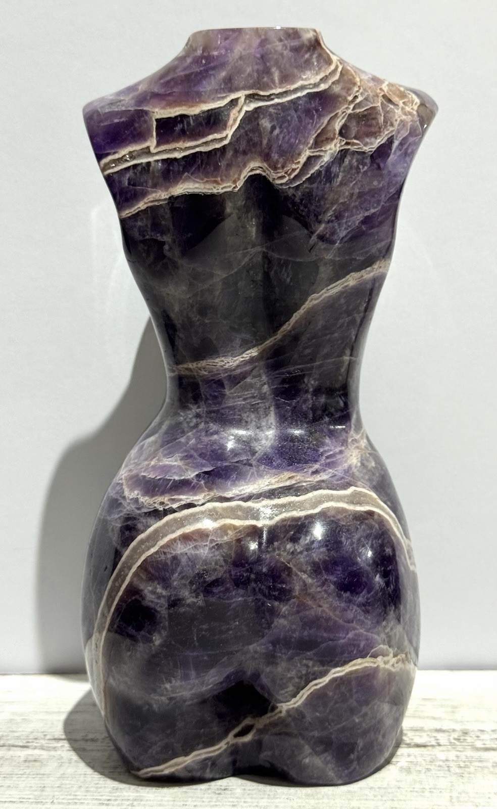 Dream Amethyst Goddess Body 7” Natural Stone Carving- Medium Sized