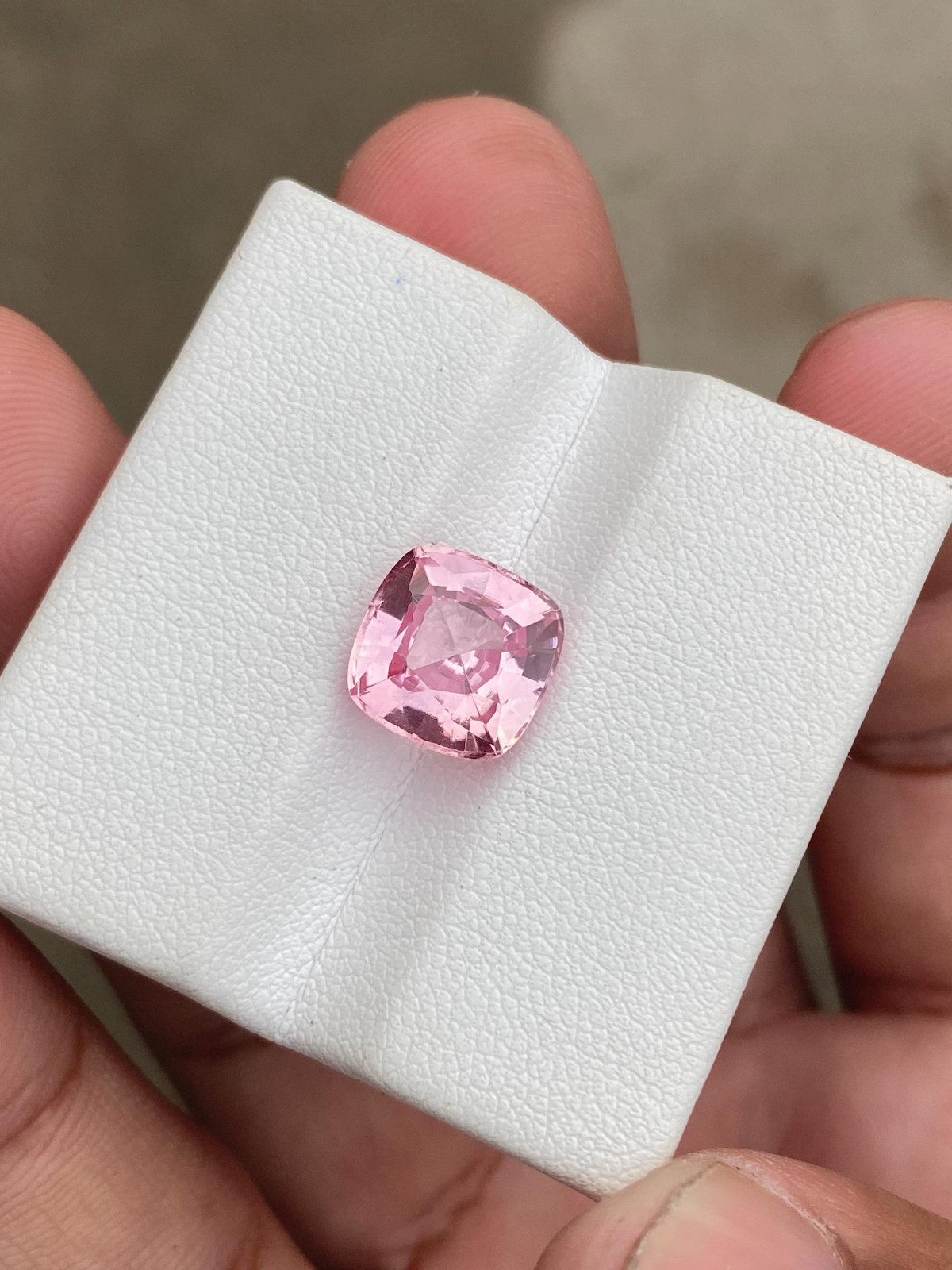 6 Ct Padparadscha Sapphire Gemstone, Cushion Cut Lab Gorwn Stone For Jewelry