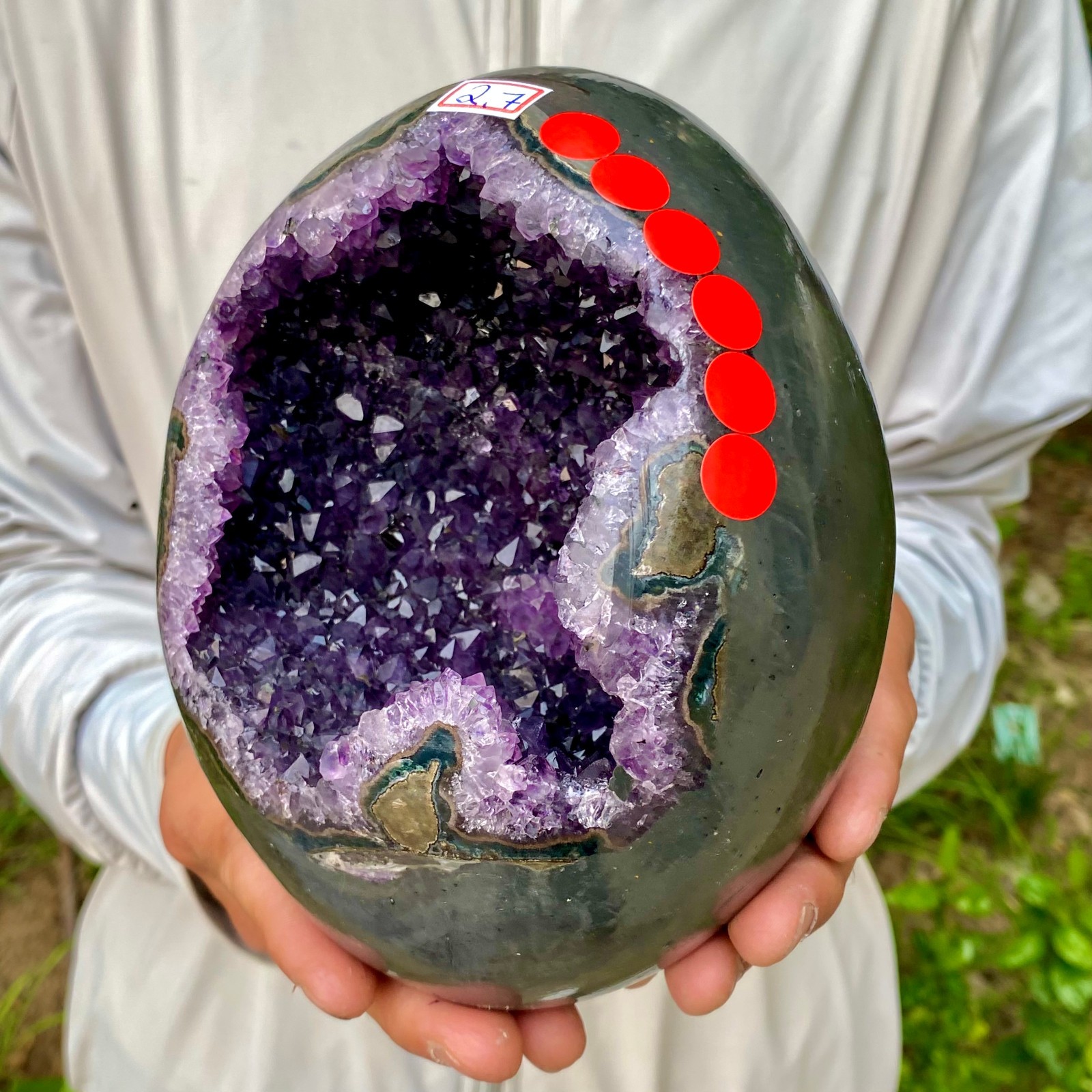 5.95LB Natural amethyst Dinosaur egg Quartz Crystal specimen healing