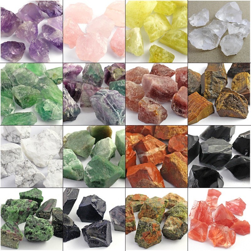 3Pcs Natural Raw Stones Healing Crystal Gemstone Rough Rocks Mineral Specimen