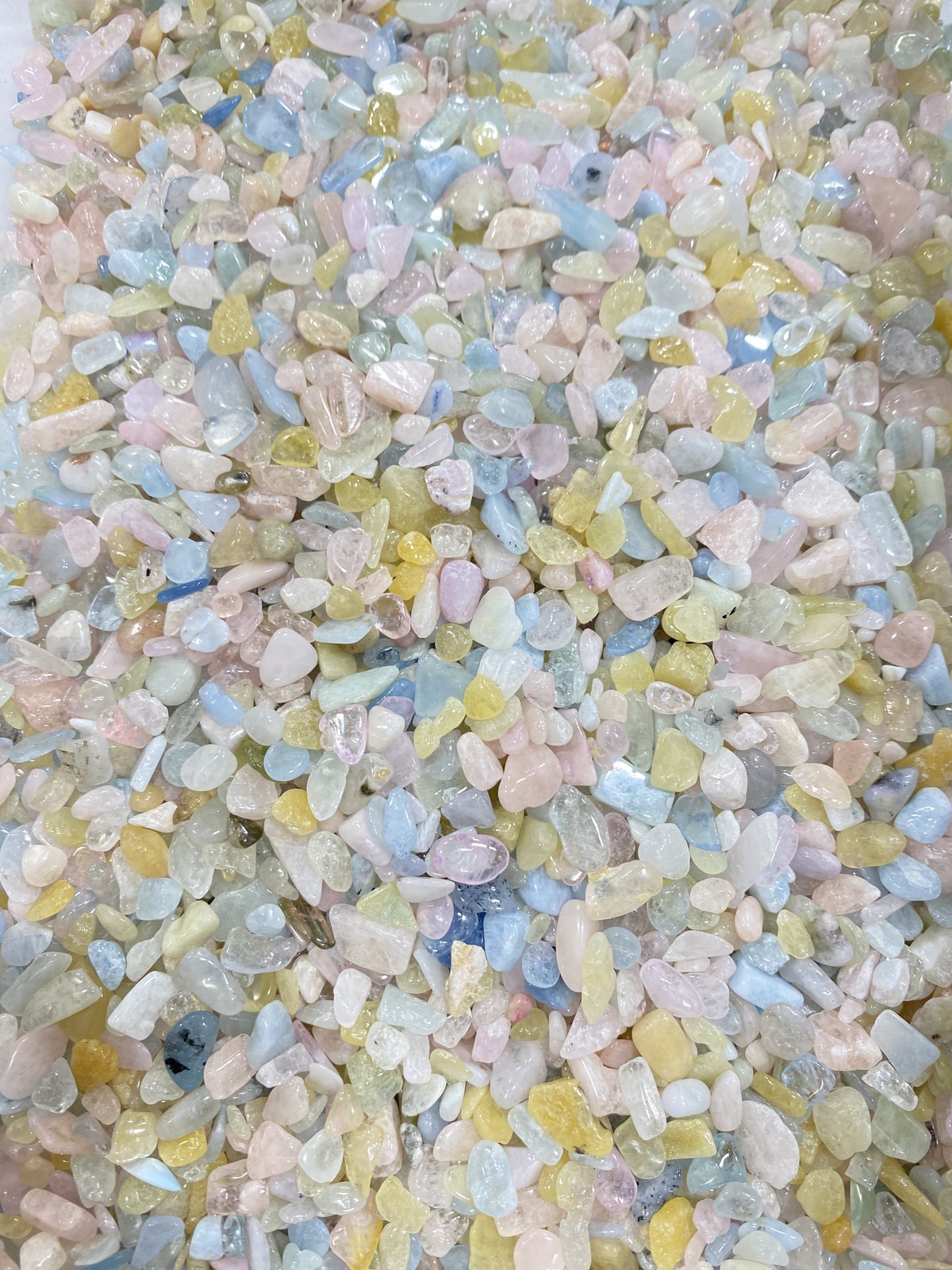 Bulk 1lbs Bag of Beryl Mixed Chips 5mm to 7mm, Gemstone Chips
