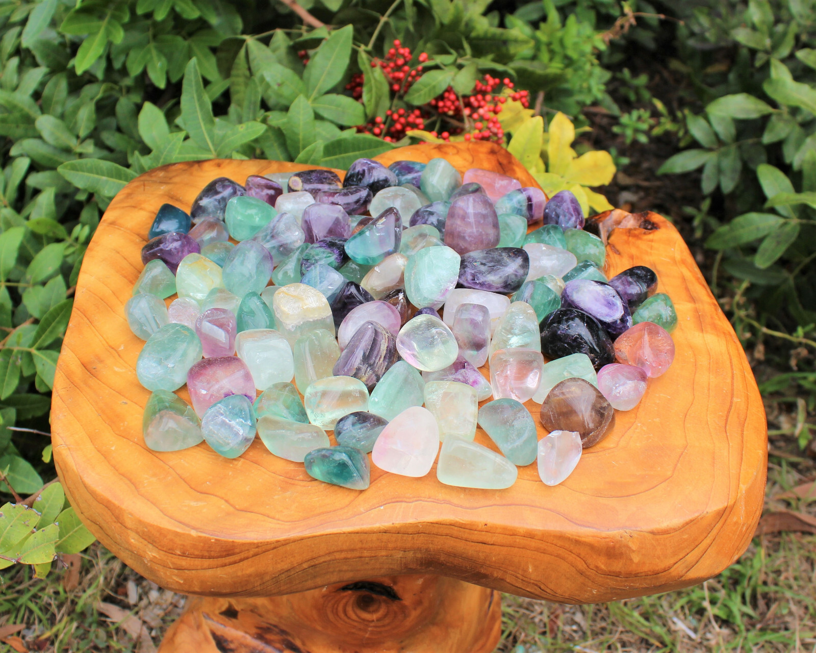 1 Medium Fluorite Tumbled Stone (Crystal Healing, Gemstone, Rainbow Fluorite)