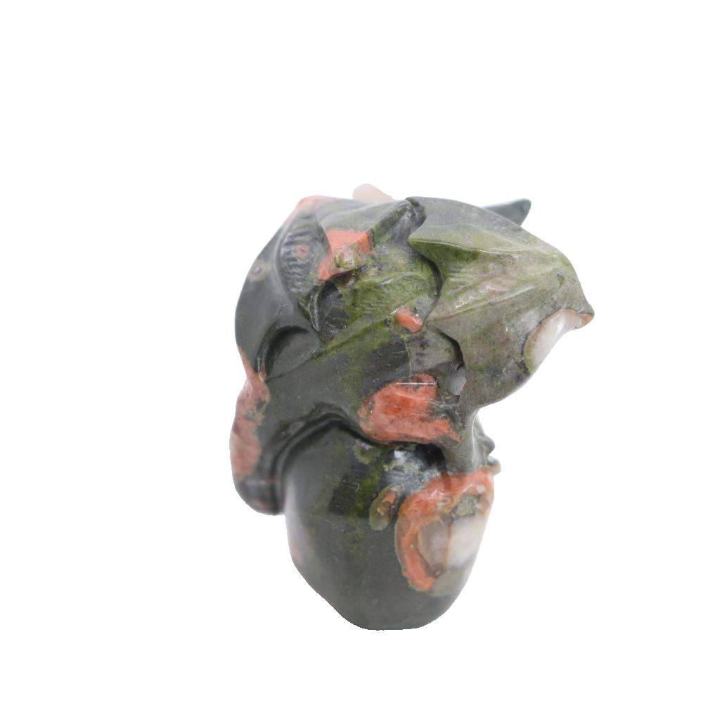 1.8″ PLUM FLOWER STONE Carved Dragon Crystal Skull Realistic Crystal Healing