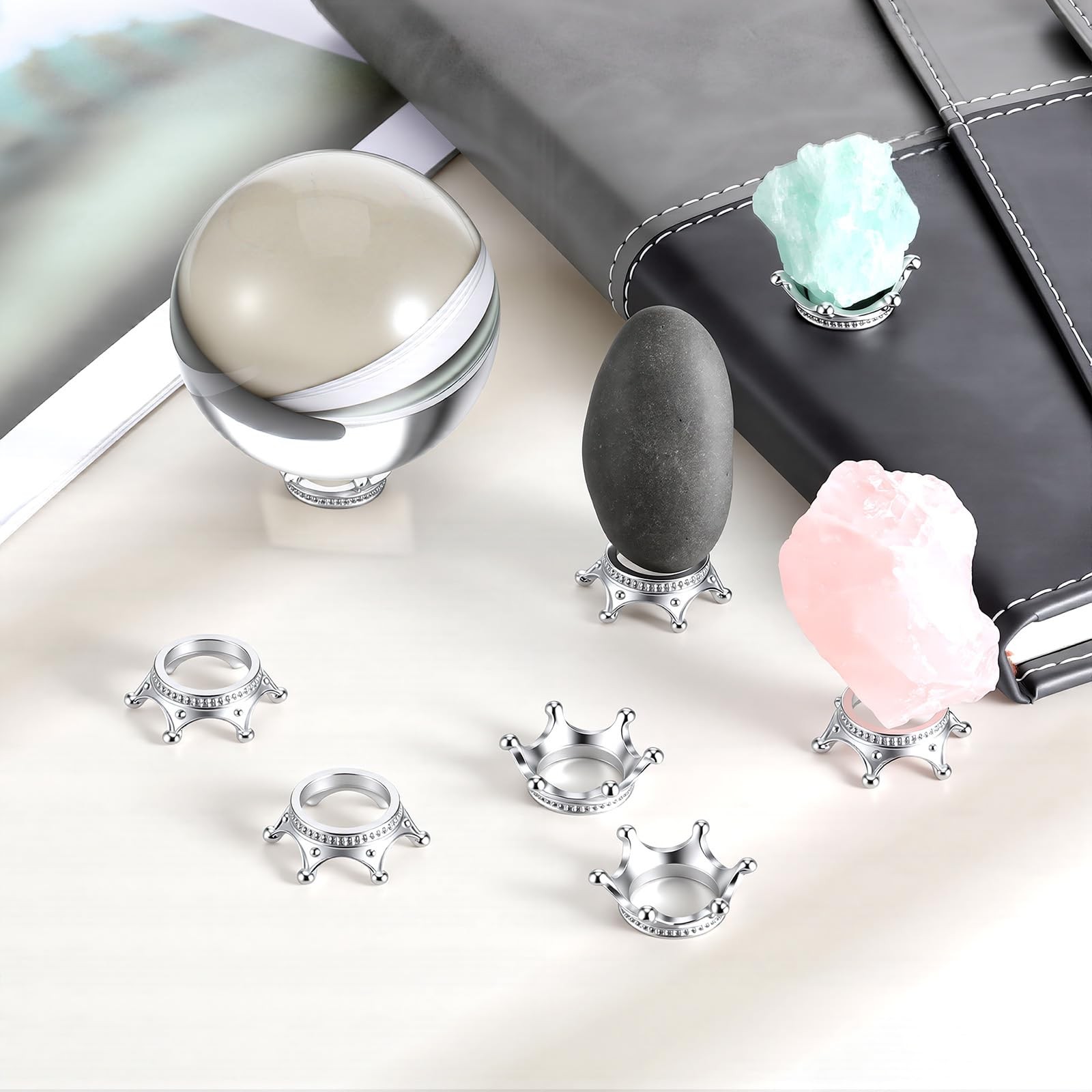 10 Pcs Crystal Stand, Sphere Stand Sphere Holder Crystal Spheres Holder Egg S…